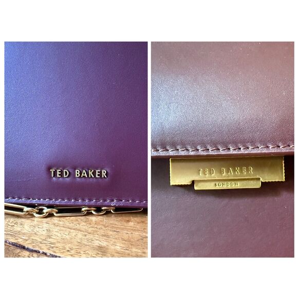Ted Baker Isa Leather Satchel Crossbody Burgundy Bag - Picture 9 of 13